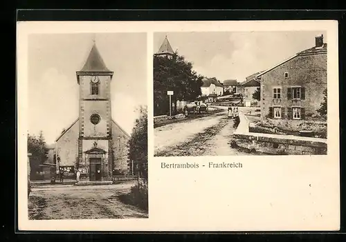 AK Bertrambois, Kirche, Strassenpartie