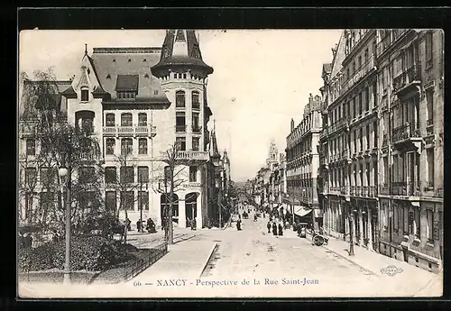 AK Nancy, Perspective de la Rue Saint-Jean, Strassenpartie