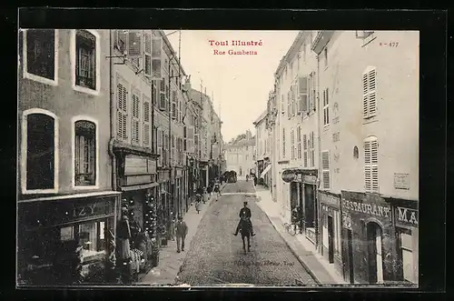 AK Toul, Rue gambetta, Strassenpartie