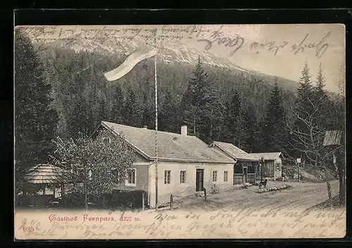AK Fernpass, Blick auf Gasthof Fernpass