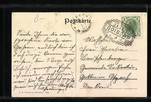 AK Goisern, Totalansicht aus der Vogelschau