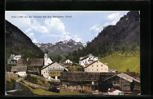 AK Vent im Oetztal, Ansicht mit den Stubaiern