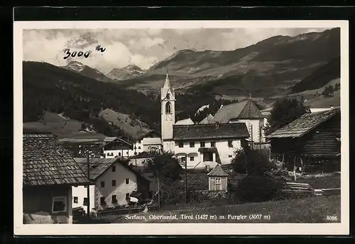 AK Serfaus /Oberinntal, Ortsansicht m. Furgler