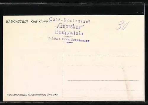 AK Badgastein, Cafe-Restaurant Gamskar
