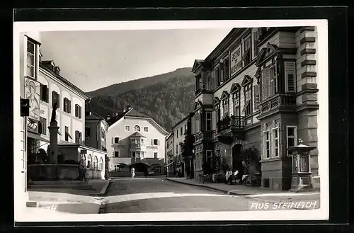 AK Steinach a. B., Strassenpartie mit Hotel-Steinbock