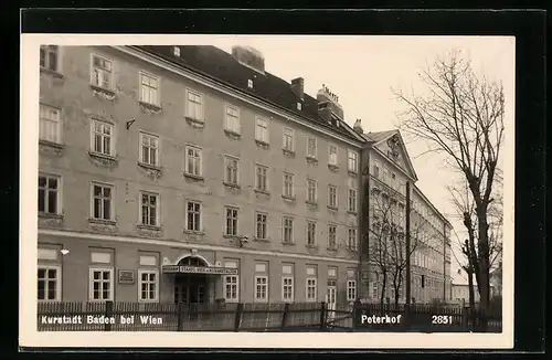 AK Baden bei Wien, Peterhof, Staatl. Heil- und Krankenanstalten