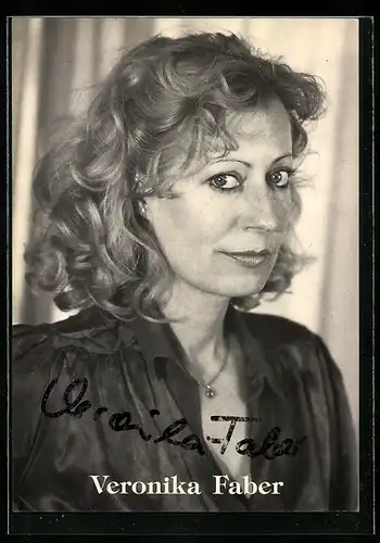 AK Schauspielerin Veronika Faber im Halbprofil, mit original Autograph
