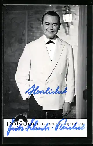 AK Musiker Fritz Schulz-Reichel im Anzug, Autograph