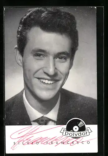 AK Musiker Silvio Francesco lächelt, Autograph
