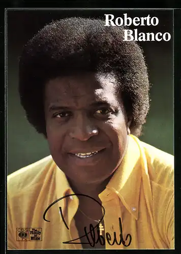 AK Musiker Roberto Blanco mit Autograph