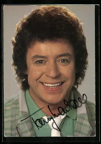 AK Musiker Tony Marschall, lachend, Autograph