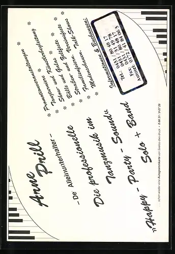 AK Musiker Arne Prill mit Saxophon, Autograph