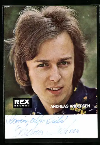 AK Musiker Andreas Andersen ernst blickend, Autograph