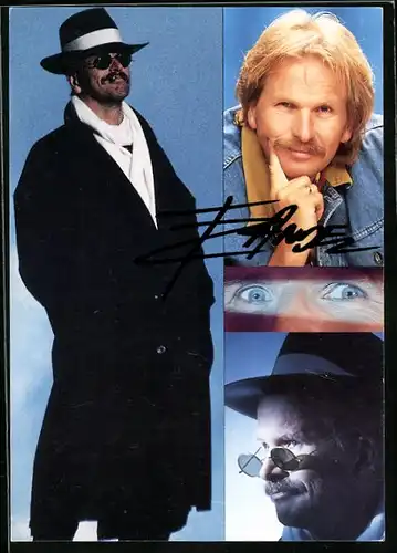AK Musiker Frank Zander mit Sonnenbrille, Autograph