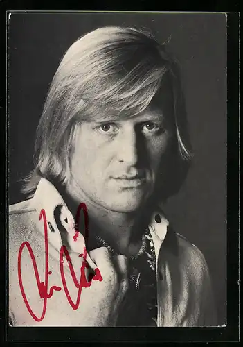 AK Musiker Didi Zill mit Surferkette, Autograph