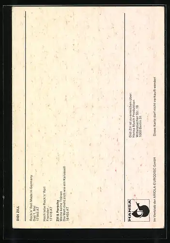 AK Musiker Didi Zill mit Surferkette, Autograph