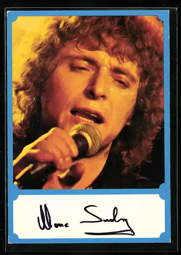 AK Musiker Marc Seaberg am Mikrofon, Autograph