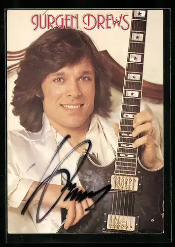 AK Musiker Jürgen Drews mit Gitarre, Autograph