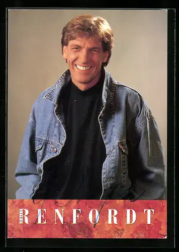 AK Musiker Jürgen Renfordt in Jeansjacke, Autograph