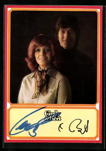 AK Musiker Cindy & Bert lächeln charmant in die Kamera, Autograph