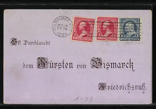 Vorläufer-Lithographie Friedrichsruh 80. Geburtstag von Otto von Bismarck 1815-1895