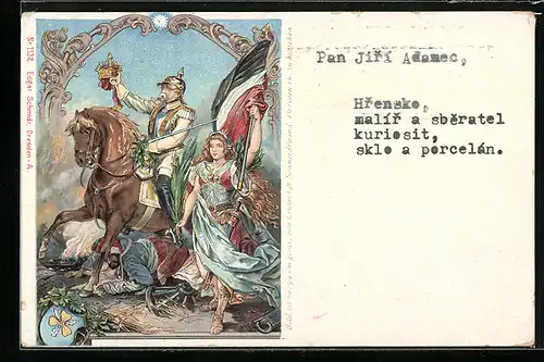 Lithographie Otto von Bismarck, Deutschen Gruss