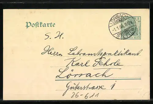 Künstler-AK Handgemalt: Mann mit Fernrohr in hügeliger Landschaft, 1909