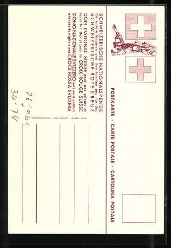Künstler-AK H. Beutler: Schweizerische Nationalspende für das Rote Kreuz, Scharfschütze 1861 /70
