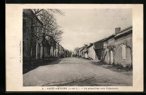 AK Saint-Antoine, La grand`rue vers Villeneuve, Strassenpartie