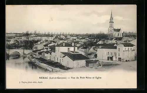 AK Nérac, Vue du Petit Nérac et Eglise