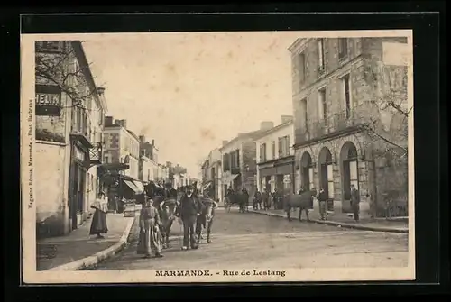 AK Marmande, Rue de Lestang, Strassenpartie