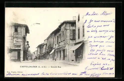 AK Casteljaloux, Grande Rue, Strassenpartie