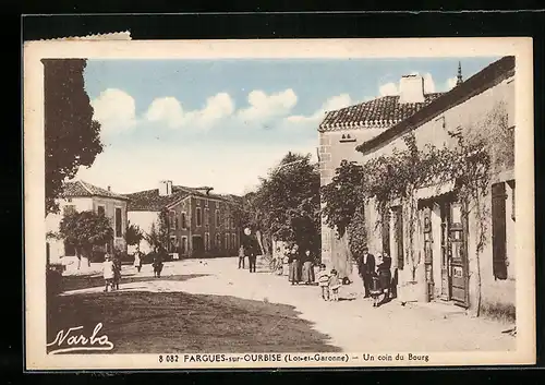 AK Fargues-sur-Ourbise, Un coin du Bourg