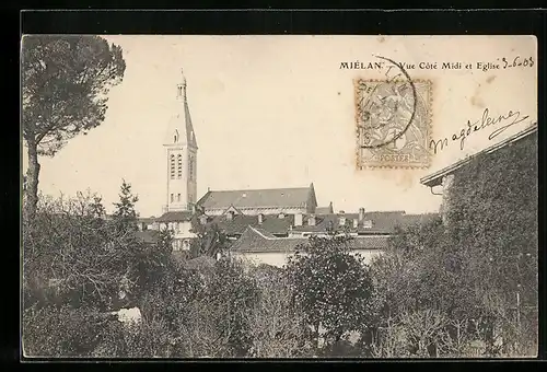 AK Miélan, Vue cote Midi et Eglise