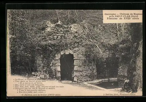 AK Saint-Clar, Chateau de Magnas, Fontaine du XVIIIe siècle