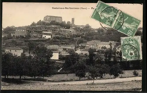 AK Castelnau-Barbarrens, Panorama midi