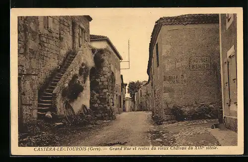 AK Castéra-Lectourois, Grand`Rue et restes du vieux Chateau