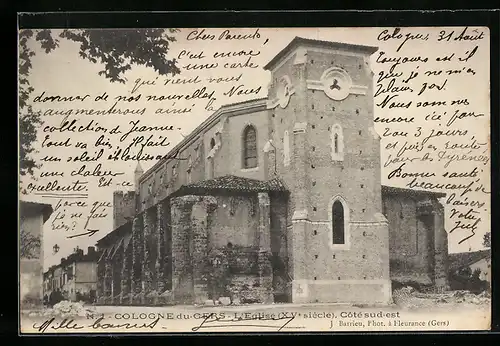 AK Cologne-du-Gers, L`Eglise, Cote sud-est