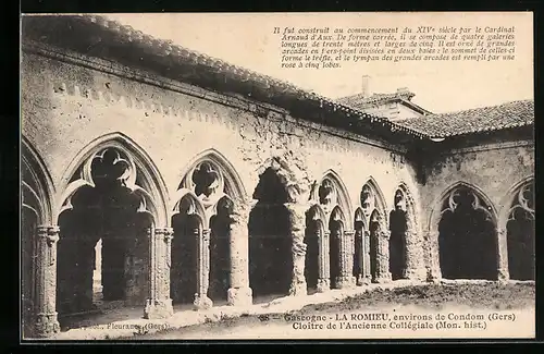 AK La Romieu, Cloître de l`Ancienne Collégiale