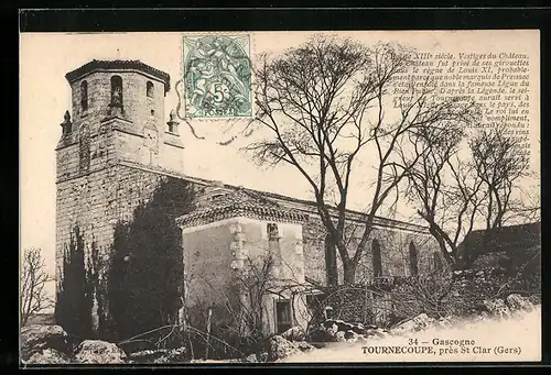 AK Tournecoupe près St Clar, Eglise, Vestiges du Château