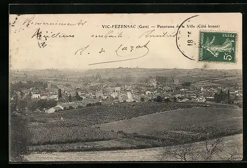 AK Vic-Fezensac, Panorama de la Ville, Côté levant