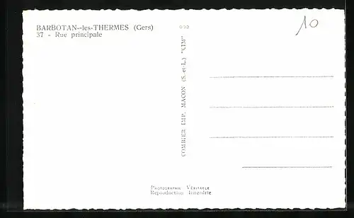 AK Barbotan-les-Thermes, Rue principale, Strassenpartie