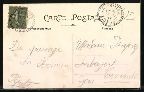 AK La Romieu, Coté Nord, Tour du XIVe siècle