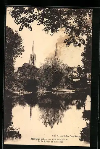 AK Marciac, Vue prise du Lac de la Route de Plaisance