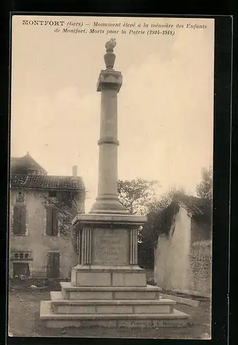 AK Montfort, Monument eleve a la memoire des Enfants de Montfort, Morts pour la Patrie