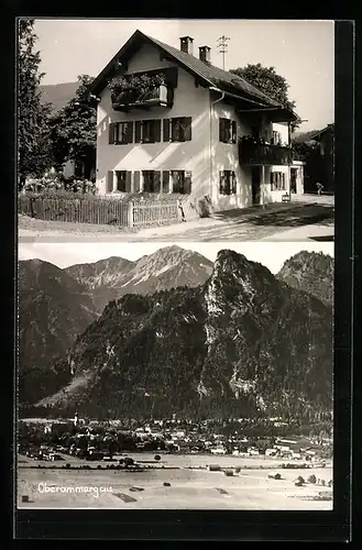 AK Oberammergau, Pension Maria Gamböck, Hubertusstrasse 3, Teilansicht