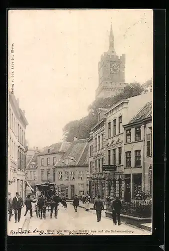 AK Bad Cleve, Blick von Otto der Schütz aus auf die Schwanenburg