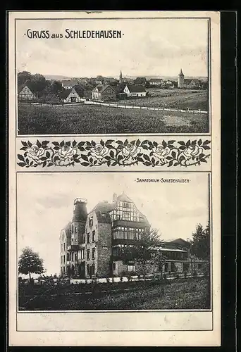 AK Schledehausen, Sanatorium Schledehausen, Teilansicht
