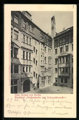 AK Berlin, Gasthaus Zum Roland, Prachthof Dreibunderker und Hohenzollernerker