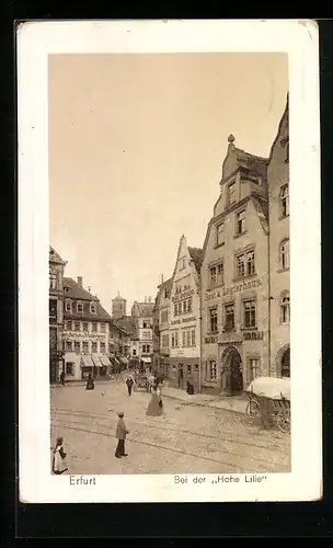 AK Erfurt, Strassenpartie bei Gasthaus Hohen Lilie